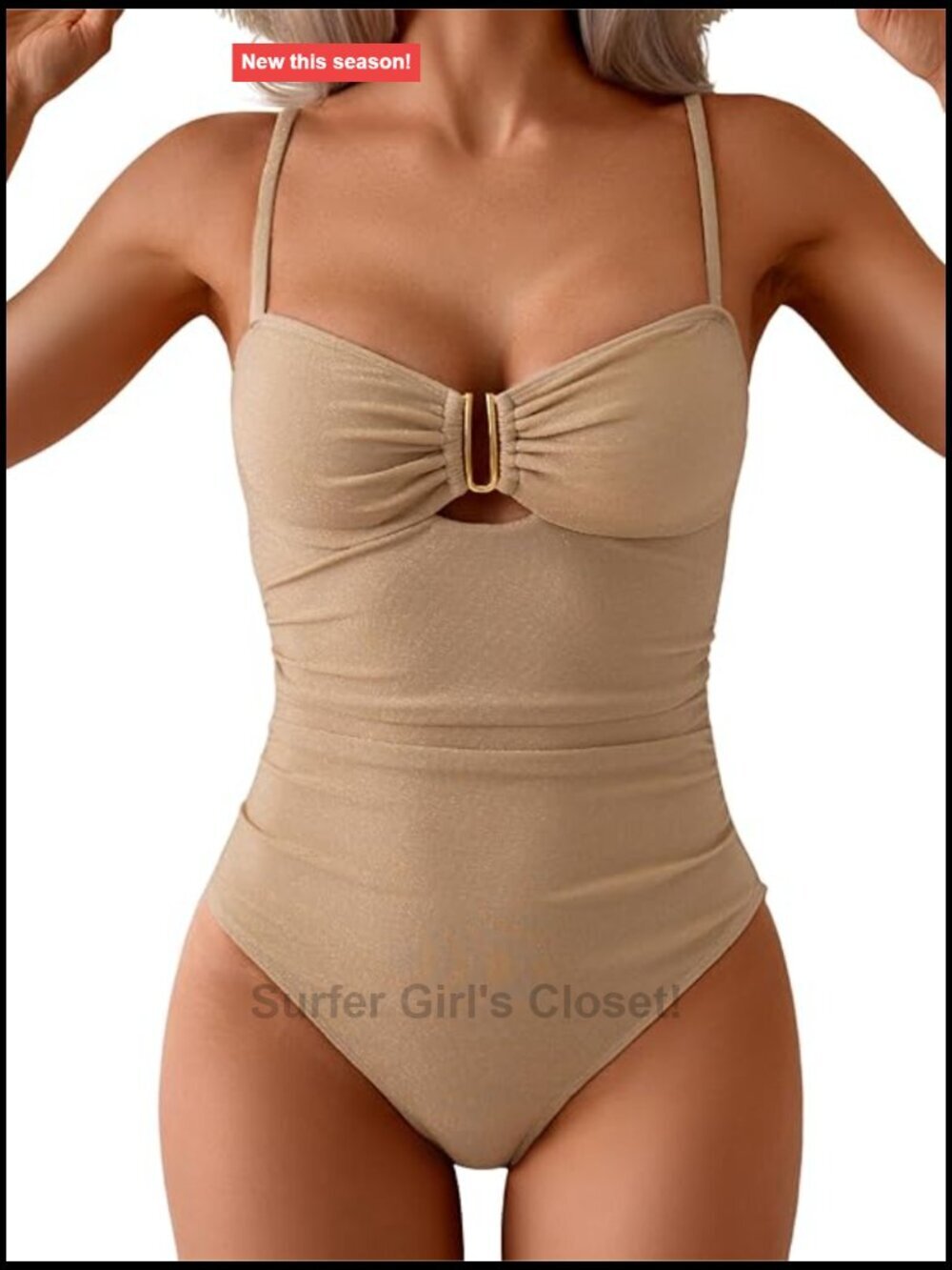 Tummy Control Ruched Cutout One Piece Swimsuit with U Wire